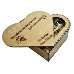 Mini Caixa em MDF com Formato de Coração