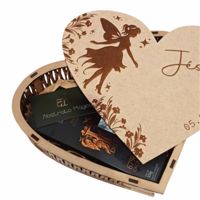 Caixa de MDF em Formato de Coração - Tema Personalizado - Imagem 3