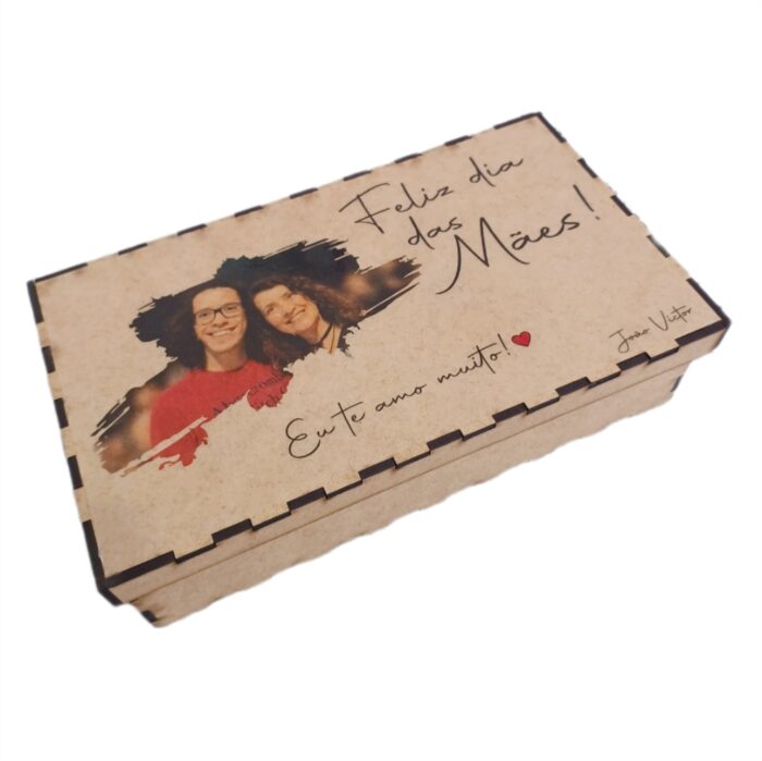 Caixa de MDF Retangular com Impressão na Tampa + 10 Fotos Impressas - Imagem 4