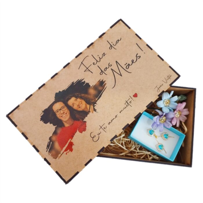 Caixa de MDF Retangular com Impressão na Tampa + 10 Fotos Impressas - Imagem 6