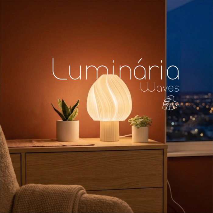 Luminária Waves com Base, Soquete Padrão E27 - Imagem 3