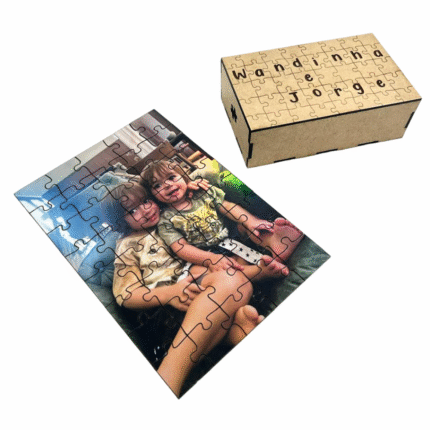 Quebra-cabeça + Caixa personalizada em MDF